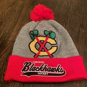 Chicago Blackhawks Hockey Mitchell & Ness winter hat